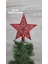Yılbaşı Ağaç Yıldızı , Tepe Yıldızı, Çam Ağacı Süsü, Yıldız Süstepelik 1 Adet 15 cm Kırmızı 3