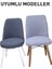 Oval Sandalye Kılıfı Jakar 6'lı Set Gri 5