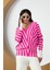 Kadın Çizgili V Yaka Triko Tunik Standart Beden 21004 1