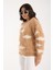 Kadın Bej Sakal Iplik Taş ve Inci Detaylı Bisiklet Yaka Triko Kazak 2