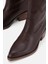 Kadın Kahverengi Işlemeli Kalın Topuklu Çizme 5