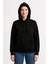 Üç Iplik Kapüşonlu Kanguru Çepli Sweatshirt Hoodie - Siyah 3