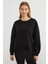 3 Iplik Taşlı Kalp Detaylı Oversize Sweatshirt 1