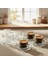 Line Çizgi Desen Cam 6 Kişilik Tabaklı Duble Türk Kahvesi Espresso Fincan Seti - 6 x 100 ml 3