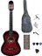 Sap Ayarlı 4/4 tam boy Kırmızı Klasik Gitar Seti (Kılıf-Pena Dahil) 1