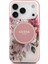 iPhone 17 Pro Uyumlu Kılıf Guess Orjinal Lisanslı M-Safe Özellikli Flower Tonal Circle Kapak Pembe 3