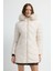 Kürk Detaylı Uzun Şişme Mont Vanilya 15245279000 1