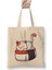 Cute Cat Sushi Salmon V5 Beyaz Bez Çanta Uzun Saplı Alışveriş Çantası Plaj Çantası 1