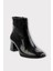 Kalın Topuklu Fermuarlı Kadın Bot Siyah - Siyah 2