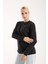 Kadın Siyah Selanik Örgü Bisiklet Yaka Simli Triko Kazak 2