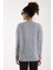Kadın Gri Sakal Iplik Boncuk Nakışlı Bisiklet Yaka Triko Kazak 5