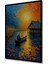 Yağlı Boya Görünümlü Ahşap Dekoratif Tablo Gölde Kayık Keyfi Modern Sanat Dikdörtgen Tablo 5