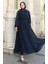 Kolu Taşlı Şifon Abiye Elbise 5804-02 Lacivert 3