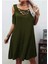 Dekolteli Bağcık Detay Viskon Kumaş Elbise 1