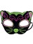 Siyah Kadife Işlemeli Kedi Maskesi 1
