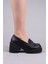 Ferlac Taşlı Tokalı Kalın Topuklu Loafer Siyah 3