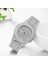 Gümüş Renk Taş Kaplama Oval Kasa Tasarım Kadın Kol Saati 1