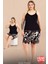 Lady Büyük Beden Desenli Şort Askılı Sıfır Kol Dantelli Şortlu Pijama Takımı 3