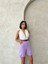 Kemerli Gabardin Şort Lila S25735 6