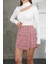 Iki Düğmeli Şort Etek Pembe H26414 7