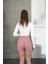 Iki Düğmeli Şort Etek Pembe H26414 8