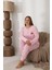 Şardonlu Interlok Kumaş Büyük Beden Kışlık Kadın Pijama Takımı 1250 4