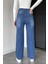 Kadın Yüksek Bel Palazzo Jean Kot Pantolon P-00019045 3