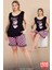 Lady Büyük Beden Puantiyeli Kolsuz Şortlu Pijama Takımı 2