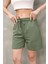 Osy Modal Yumuşak Dokulu Kumaş Kadın Kısa Şort - Haki -Vlmr 2
