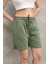 Osy Modal Yumuşak Dokulu Kumaş Kadın Kısa Şort - Haki -Vlmr 3