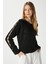 Kadın Raise Kol Detay Siyah Triko Kazak 8667 1