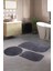 Antrasit Cloudy Banyo Takımı 3'lü Dekoratif Peluş Kaymaz Taban Yıkanabilir. (60X100-40X60-60X60) 1