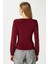 Kadın Sante V Yaka Bordo Yumuşak Sandy Bluz 5