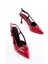 İNF-2300 Kırmızı Rugan Günlük Arkası Açık Fiyonklu Topuklu Bayan Ayakkabı 3