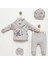 Erkek Bebek Gri Oyuncak Ayıcık Desenli 5’li Zıbın Takımı – %100 Pamuk ve Rahat Tasarım 10126 0-3 Ay 2