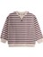 Çizgili Karyoka Detaylı Mevsimlik Sweat 2-12 Yaş Mürdüm 1