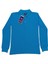 Turkuaz Uzun Kol Düz Renk Yakalı 6-17 Yaş Çocuk Okul Lakos Sweat Polo Yaka Sweatshirt 1