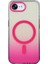 iPhone 16E Kılıf M-Safe Şarj Özellikli Transparan Renk Geçişli Zore Toros Kapak - Rose Pembe 5