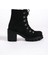 Joss Bağcıklı Fermuarlı Ortopedik Taban Suya ve Soğuğa Dayanıklı Topuklu Süet Kadın Bot St Siyah 3