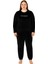 Kadın Büyük Beden 13212 Uzun Kol Pijama Takımı Siyah 1