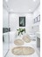 Bej Cloudy Banyo Halısı Peluş Paspas Klozet Seti Takımı 50X60(OVAL)-60X100(OVAL)-60X60(YUVARLAK) 1