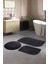 Siyah Cloudy Banyo Takımı 3'lü Dekoratif Peluş Kaymaz Taban Yıkanabilir. (60X100-40X60-60X60) 1