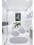 Açık Gri Cloudy Banyo Halısı Peluş Paspas Klozetseti Takımı 50X60(OVAL)-60X100(OVAL)-60X60(YUVARLAK) 1