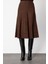 Kadın Pileli Midi Boy Triko Etek 60201 Kahverengi 3