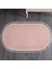 Cloudy Pembe Oval Saçaklı Peluş Yolluk Yumuşacık Yıkanabilir Kaymaz Taban Halı Salon Oturma Odası 2