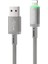 WI-C081 Maglink Serisi Işıklı Magnetik Usb-A To Lightning Işıklı Data ve Şarj Kablosu 1m Gri 4