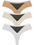 File Detaylı Beli Lastikli Lazer Kesim Büyük Beden Kadın Tanga Külot 3'lü Paket-2 1
