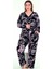 Lady Çiçek Desenli Yumuşacık Pijama Uzun Kollu Büyük Beden Viskon Kumaş Pijama Takımı 1