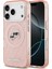 iPhone 17 Pro Kılıf Karl Lagerfeld Lisanslı Parlayan Simli Karl & Choupette Heads Kapak Pembe 1