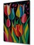 Canlı Renklerde Lale Desenli Yağlı Boya Görünümlü Modern Sanat Ahşap Tablo Dikdörtgen Tablo 3